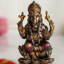 eCraftIndia Assorted Multicolor Rakhi with Lord Ganesha Idol image 2