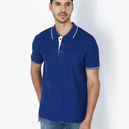 Weardo Royal Blue Regular Fit Polo T-Shirt image 1