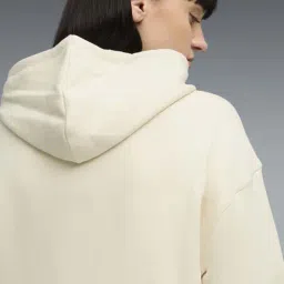 Puma Off White Cotton Relaxed Fit Logo Printed Hooded Sweatshirt image 5