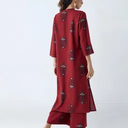 Utsa by Westside Maroon Printed A-Line Kurta image 2