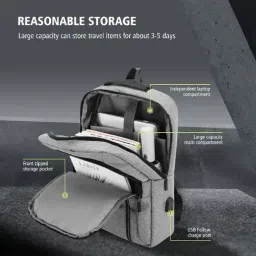 Kenneth Cole 20 Dark Grey Medium Laptop Backpack image 3