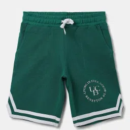 United Colors of Benetton Boys Green Cotton Printed Shorts image 1
