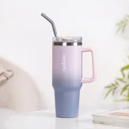 Nestasia Gradient Purple Insulated Reusable Stainless Steel Tumbler with Handle Straw & Lid (1.2L)-picture-12