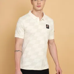 Wrangler Grey Regular Fit Printed Polo T-Shirt image 1