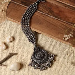 Teejh Safura Silver Oxidized MaangTikka for Women image 1