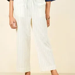 Fabindia Beige & Black Cotton Striped Pants-picture-40