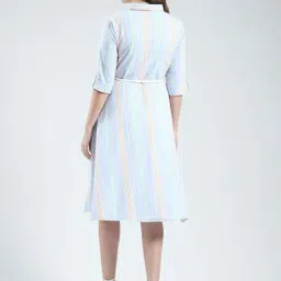 Monte Carlo Blue Regular Fit Striped Dress image 2