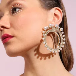 Sohi Silver Plated Designer Party Drop Earring For Women image 2