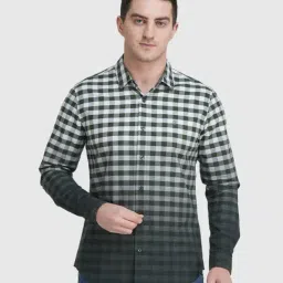 United Colors of Benetton Green Cotton Slim Fit Checks Shirt-picture-40