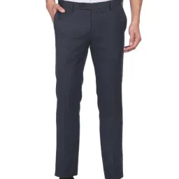 Arrow Blue Regular Fit Self Pattern Trousers-picture-25