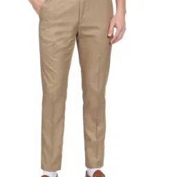 Arrow Beige Regular Fit Checks Trousers-image-60