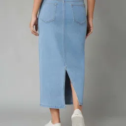 Dolce Crudo Blue Straight Fit Skirt image 2