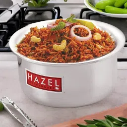 HAZEL Induction Base Flat Bottom Silver Aluminium Tope or Patila (2000 ML) image 1