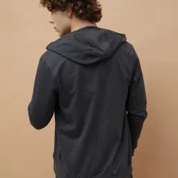 Fame Forever by Lifestyle Grey Melange Regular Fit Hooded Sweatshirt image 2