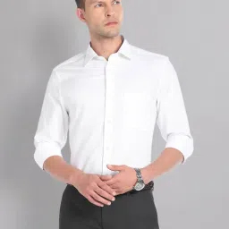 AD by Arvind White Cotton Regular Fit Shirt image 1