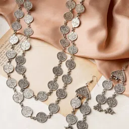 Teejh Ethnic Banjari Coin Layered Necklace Set for Women image 1