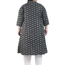 LASTINCH Black Cotton Printed A Line Kurta image 2