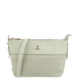 Mochi Light Green Synthetic Textured Sling Handbag image 1