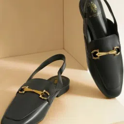 U.S. Polo Assn. Women's Black Sling Back Sandals-picture-15