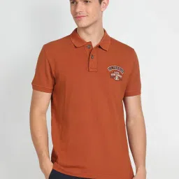 U.S. Polo Assn. Denim Co. Brown Slim Fit Cotton Polo T-Shirt image 1