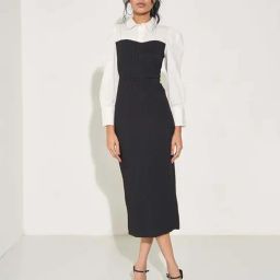 Honey By Pantaloons Jet Black Slim Fit Striped Dress-picture-23