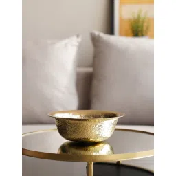 Pure Home and Living Gold Metal Textured Decorative Bowls image 2