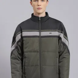 Monte Carlo Green Regular Fit Colour Block Jacket image 1