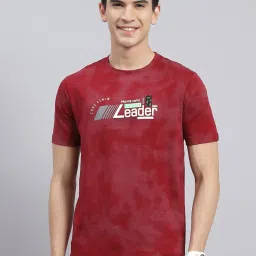 Monte Carlo Maroon Regular Fit Printed T-Shirt image 1