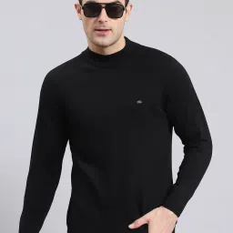 Monte Carlo Black Regular Fit Pure Wool Sweatshirt image 1