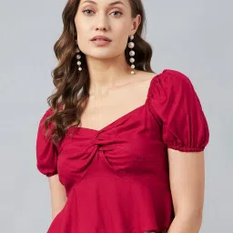 Rare Maroon Peplum Top image 1