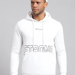 Rock.it White Regular Fit Printed Hooded Sweatshirt image 1