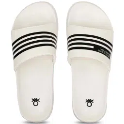 United Colors of Benetton Men's White Slides image 1