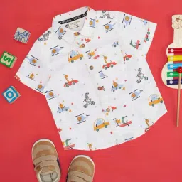 Pantaloons Baby White Cotton Printed Shirt-image-79