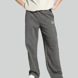Puma Black Cotton Relaxed Fit Printed Trackpants-image-32
