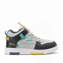 Asian Men's Grey Ankle High Sneakers image 2