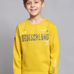 Monte Carlo Kids Yellow Printed Full Sleeves Sweatshirt image 1