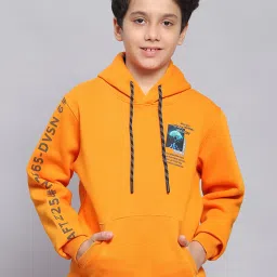 Monte Carlo Kids Orange Printed Full Sleeves Sweatshirt image 1