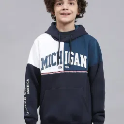 Monte Carlo Kids Navy & White Printed Full Sleeves Sweatshirt image 1