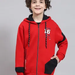 Monte Carlo Kids Red Printed Full Sleeves Sweatshirt image 1