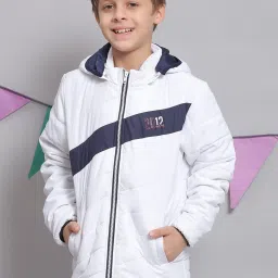 Monte Carlo Kids White Solid Full Sleeves Jacket image 1