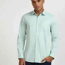 Lee Light Green Cotton Regular Fit Shirt image 1