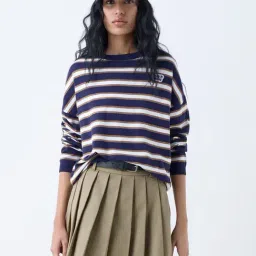 nuon women Nuon by Westside Navy Striped Sweatshirt-picture-38