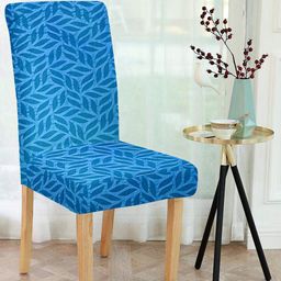 Cortina Set Of 8 Blue Self Design Chair Covers-picture-0