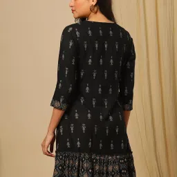 Globus Black Printed A Line Dress image 2