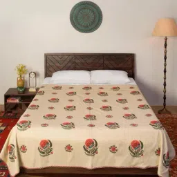 Fabindia Home Gulzar Red Cotton 152 TC Printed Single Dohar-image-42