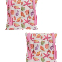 Romee White Polyester Printed Chair Pads image 2