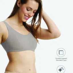 Jockey 1550 Women's Super Combed Cotton Elastane Stretch Slip On Crop Top With Stay Fresh Treatment image 2