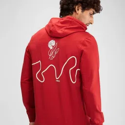 Spykar Red Regular Fit Printed Hooded Sweatshirt image 2