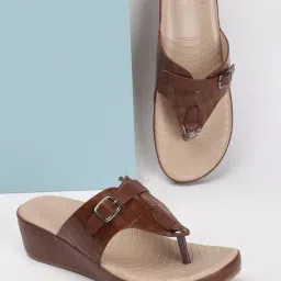 Carlton London Women's Brown Thong Wedges-picture-29