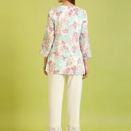 W White Pure Cotton Regular Fit Printed Kurtis image 2